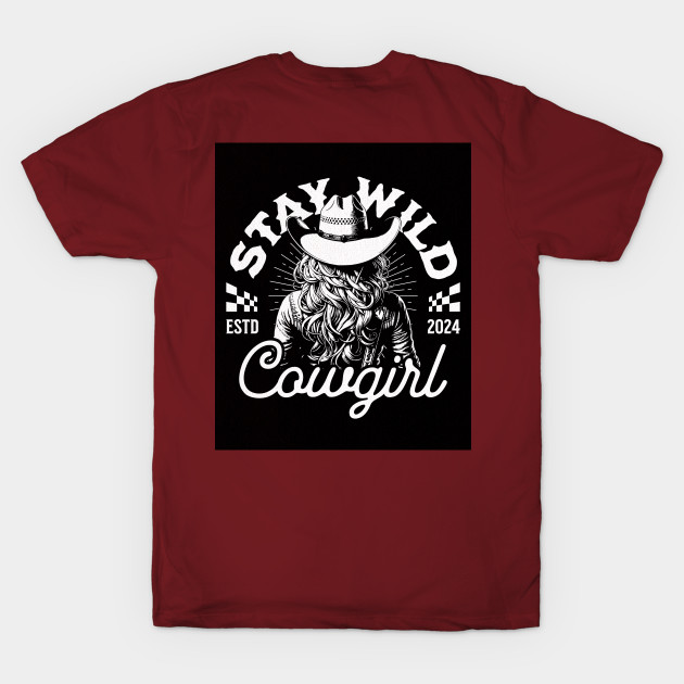 Stay Wild, Cowgirl (white against black) by PersianFMts